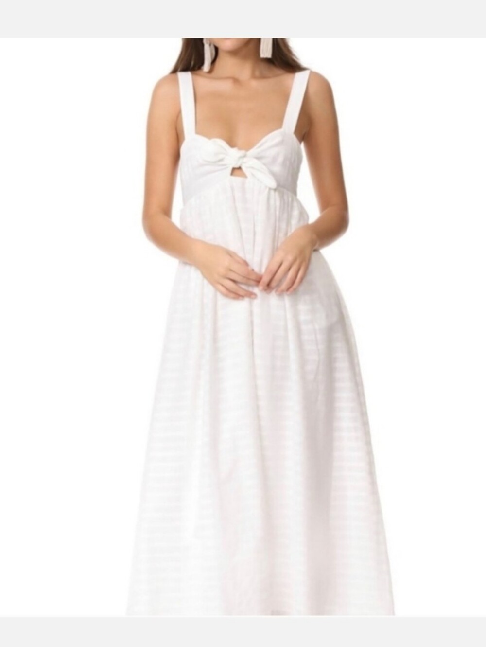 Mara Hoffman Organic Cotton White Checkered Dress Maxi